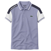 Grey Lacoste Panel Polo T-Shirt!